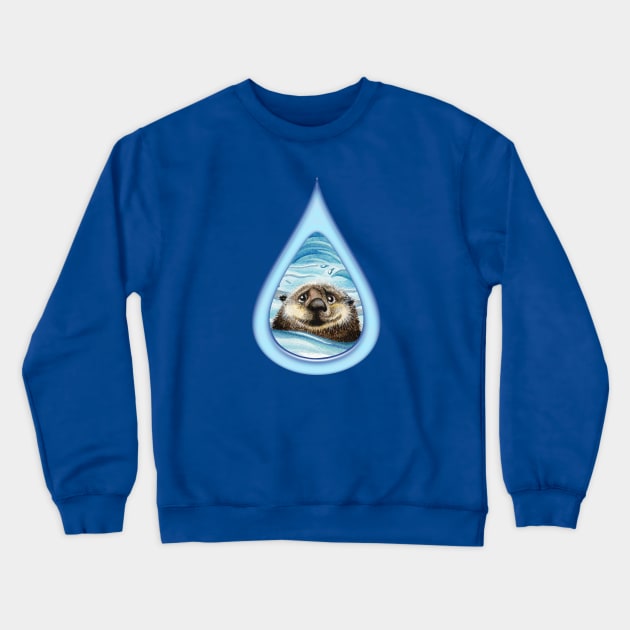 Sea Otter drip Crewneck Sweatshirt by Colette